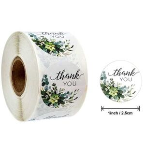 Thank You Sticker floral ( Roll and cards ) 550 ct